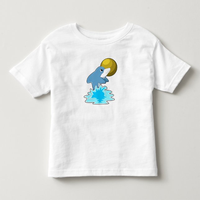 Camiseta De Bebé Delfín nadando con la luna (Anverso)