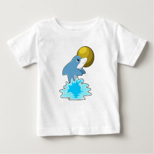 Camiseta De Bebé Delfín nadando con la luna