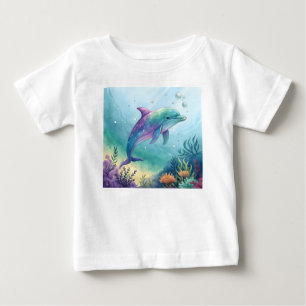 Camiseta De Bebé delfín pintado a la acuarela