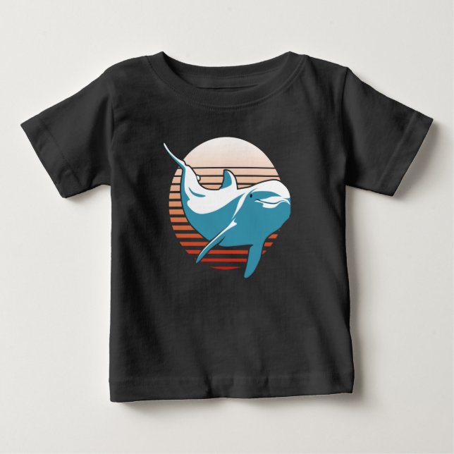 Camiseta De Bebé Delfín vintage (Anverso)