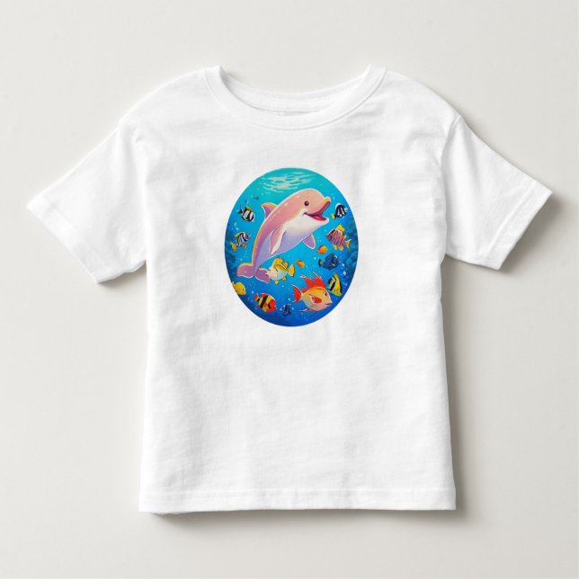 Camiseta De Bebé Delfín y peces tropicales subacuáticos