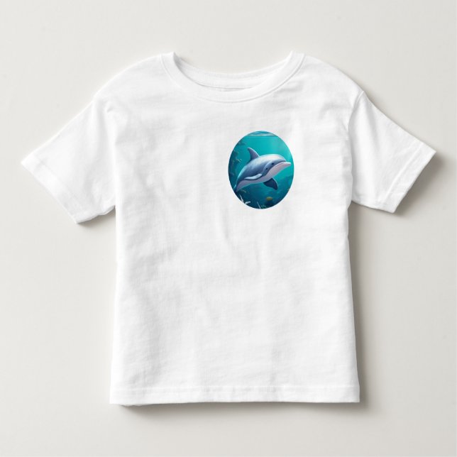 Camiseta De Bebé delfines de arrecife de coral azul (Anverso)