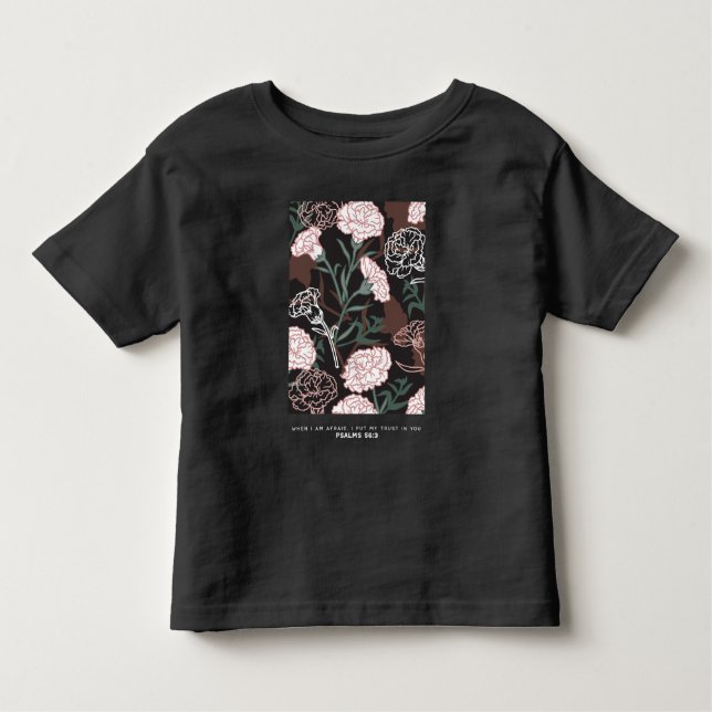 Camiseta De Bebé Delicados claveles rosados con flores de hojas ver (Anverso)