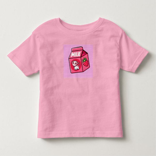 Camiseta De Bebé Delight de fresa de leche: vaca dulce (Anverso)