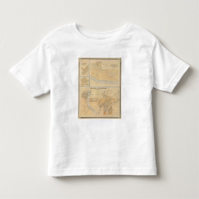 Camiseta De Bebé Delphi y Pittsburg con las ciudades suburbanas (Anverso)