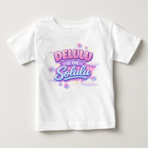 Camiseta De Bebé Delulu Es el Solulu – Estética Kawaii Adorable