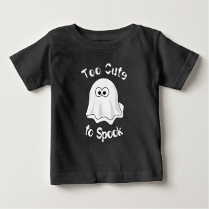Camiseta De Bebé "¡Demasiado Lindo para Asustar!" Fantasma de Hallo