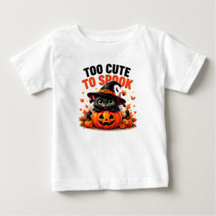 Camiseta De Bebé Demasiado Lindo Para Asustar Gato Negro Divertido