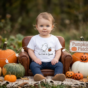 Camiseta De Bebé Demasiado Lindo Para Asustar Minimalista Fantasma 