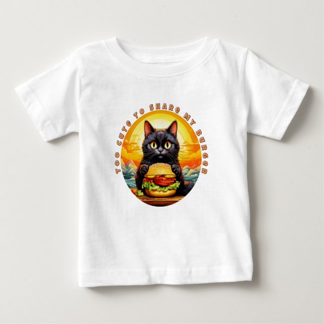 Camiseta De Bebé Demasiado lindo para compartir mi hamburguesa - Ar (Anverso)