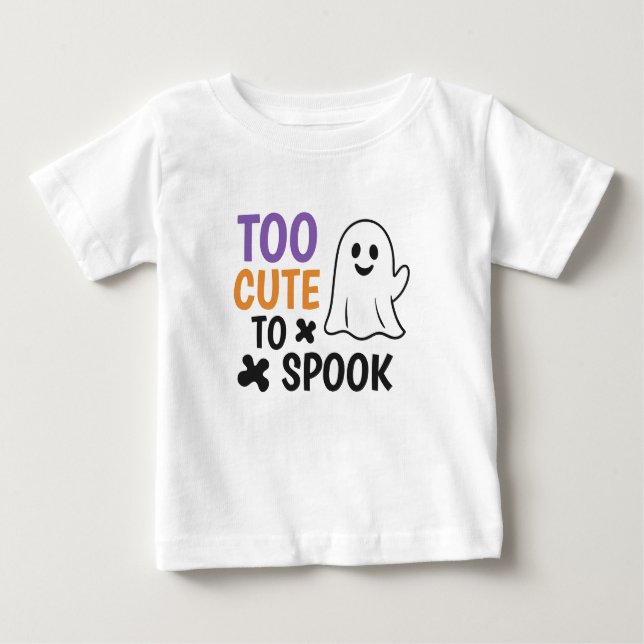 Camiseta De Bebé Demasiado lindo para hablar - Halloween lindo (Anverso)
