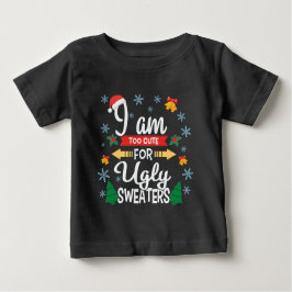 Camiseta De Bebé Demasiado lindo para los suéteres feos Navidades c