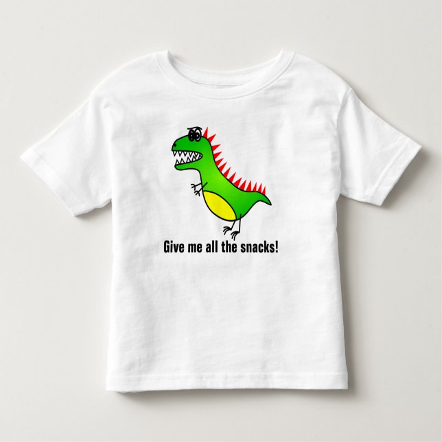 Camiseta De Bebé Déme todos los bocados dinosaurio hambriento T-Rex (Anverso)