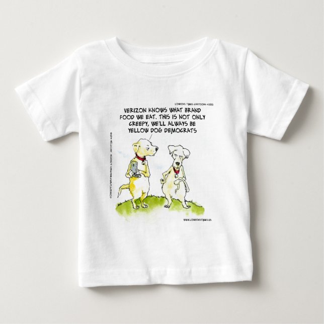 Camiseta De Bebé Demócratas Perro Amarillo Divertido (Anverso)