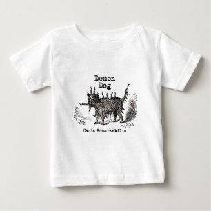 Camiseta De Bebé Demonio de Perro Divertido Vintage Lindo