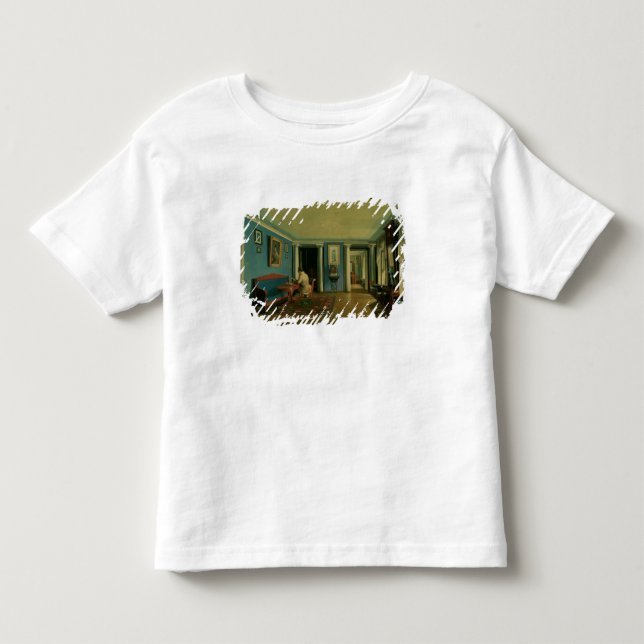 Camiseta De Bebé Dentro. Sala de estar con Entresol Columned (Anverso)
