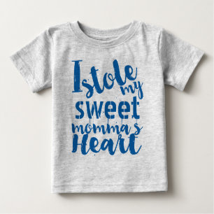 Camiseta De Bebé Deportes azules personalizados me robaron el coraz