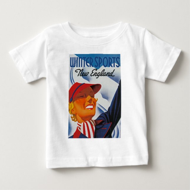 Camiseta De Bebé Deportes de Invierno Nueva Inglaterra (Anverso)