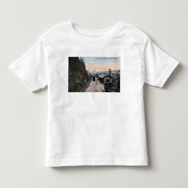 Camiseta De Bebé Depósito del ferrocarril y ciudad de los (Anverso)