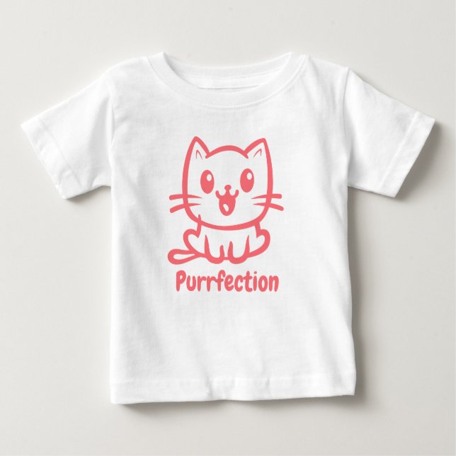 Camiseta De Bebé Depuración, Gato De Anime Muy Cuto (Anverso)