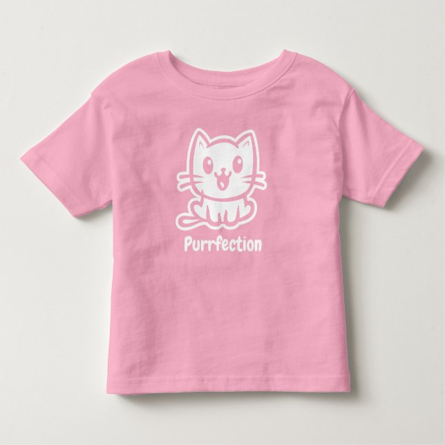 Camiseta De Bebé Depuración, Gato De Anime Muy Cuto (Anverso)