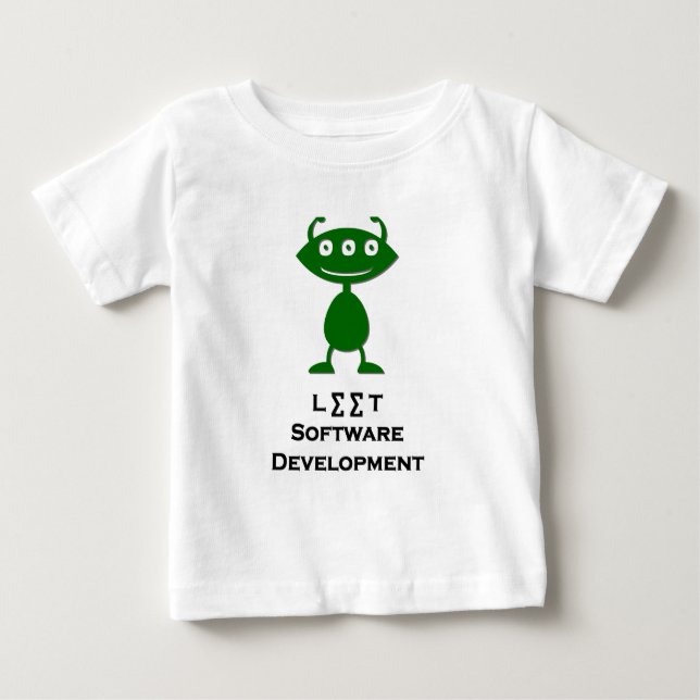 Camiseta De Bebé Desarrollo de software de hoja de ojos triple verd (Anverso)