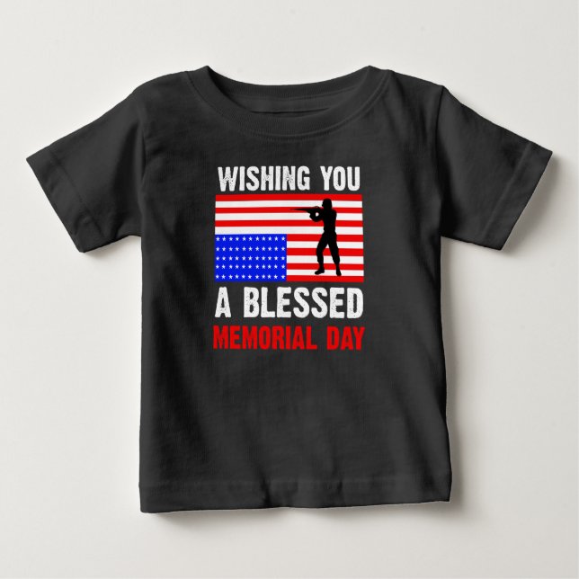 Camiseta De Bebé Deseándole un Bendito Día de los Caídos (Anverso)