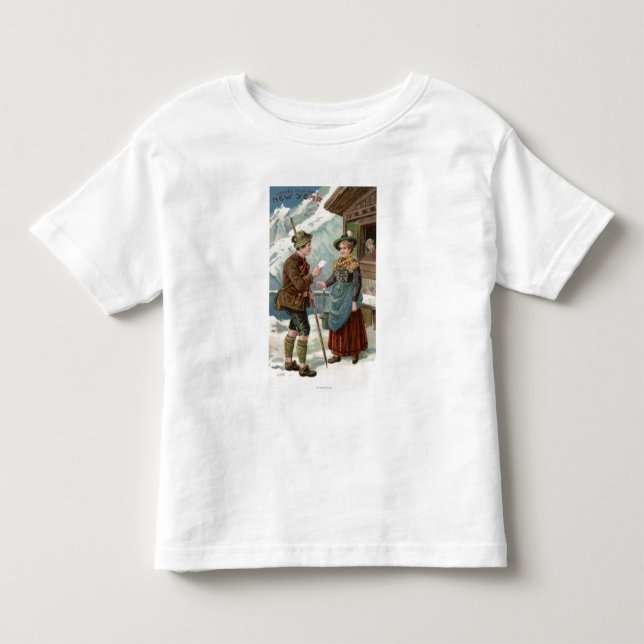 Camiseta De Bebé Deseándole una nueva escena feliz de YearMountain (Anverso)