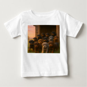 Camiseta De Bebé Desfile al amanecer: cachorros de Rottweiler emerg