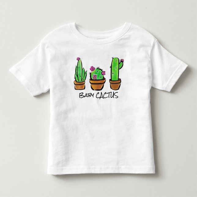 Camiseta De Bebé Desierto florido rosa Cactus cactus succulents (Anverso)