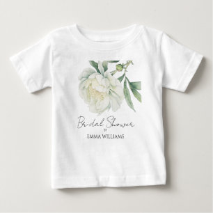 Camiseta De Bebé Despedida de Soltera con Flor de Peonía Acuarela