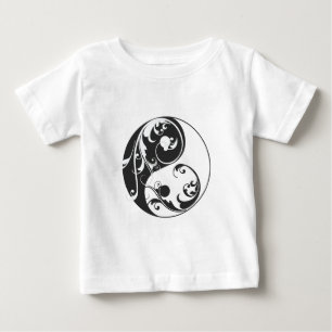 Camiseta De Bebé Desplazamiento de Yin y Yang (negro)