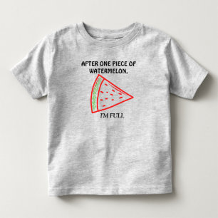 Camiseta De Bebé Después de una pieza de sandía estoy lleno gris