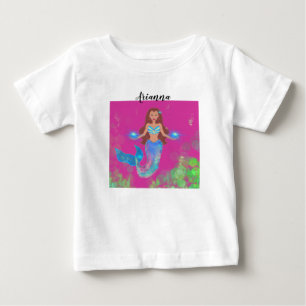 Camiseta De Bebé Destellos de sirena mágica personalizados para cab