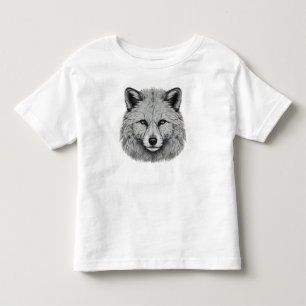 Camiseta De Bebé Detailed Gray Fox Portrait with Intense Gaze