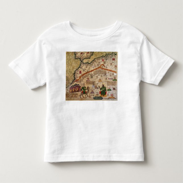 Camiseta De Bebé Detalle de la copia de un mapa catalán de Europa (Anverso)