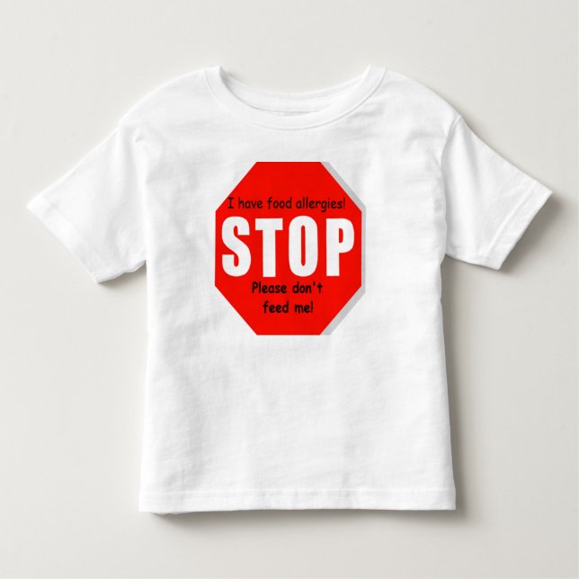 Camiseta De Bebé Detener las alergias a alimentos Camisas para niño (Anverso)
