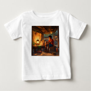 Camiseta De Bebé "Determinación bajo el brillo de la linterna"