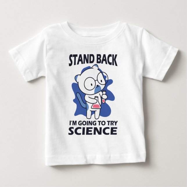 Camiseta De Bebé Detrás: Experimento de un Adorable Gato Científico (Anverso)