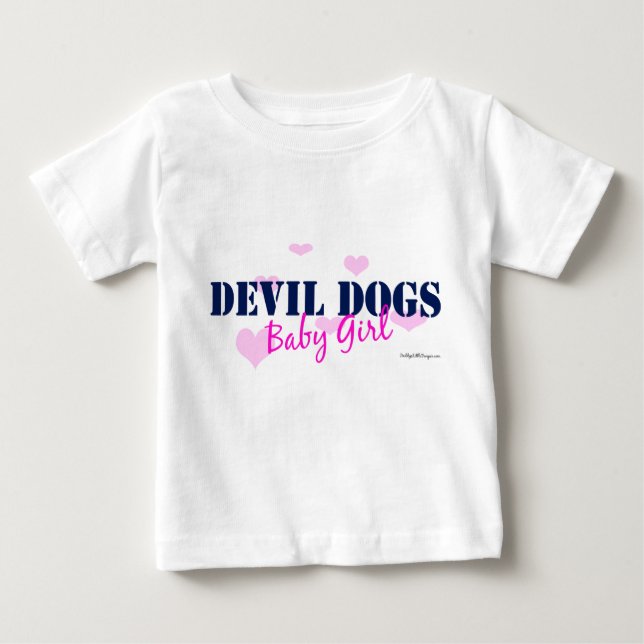 Camiseta De Bebé Devil Dogs Baby Girl - with hearts Long Sleeve (Anverso)