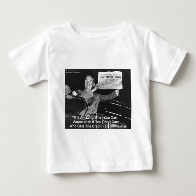 Camiseta De Bebé Dewey Beats Truman Graciosos Regalos Tees Botones  (Anverso)