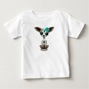 Camiseta De Bebé Día azul del perrito muerto de la chihuahua del