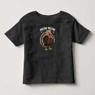 Camiseta De Bebé Día de Acción de Gracias Pavo Divertido Gato Maull