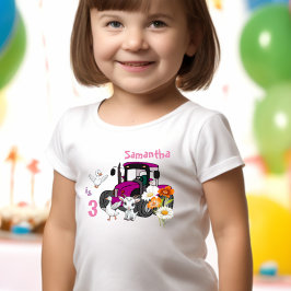 Camiseta De Bebé Día de Cumpleaños Granja Animales Divertido Tracto