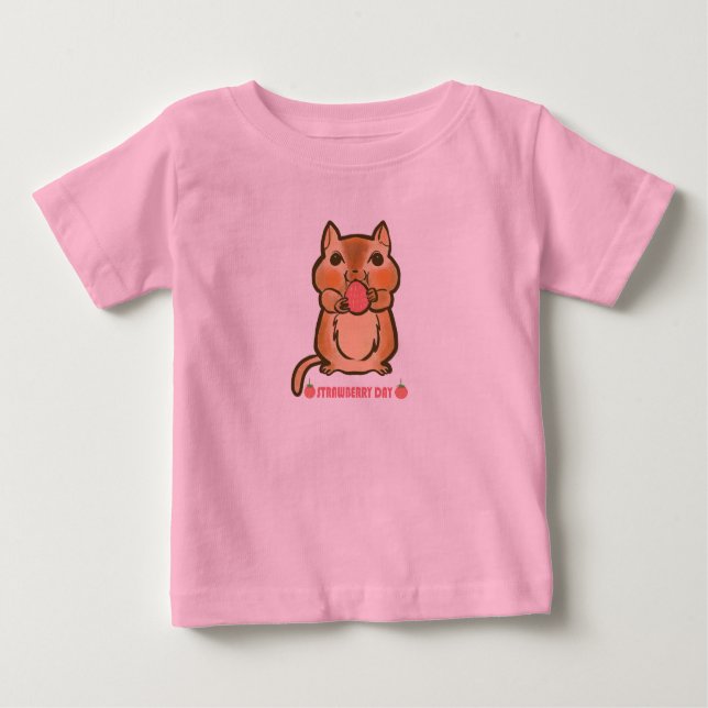 Camiseta De Bebé día de fresa de chipmunk (Anverso)