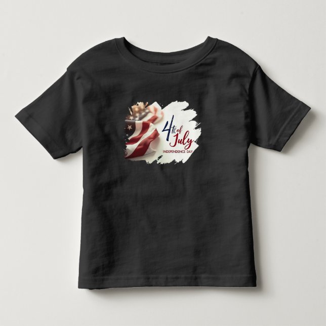 Camiseta De Bebé Día de la Independencia del 4 de Julio Diseño Patr (Anverso)