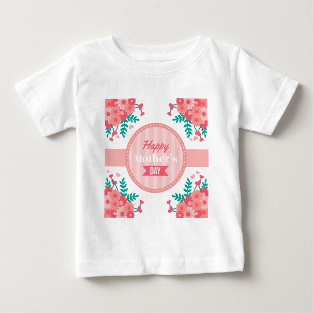 Camiseta De Bebé Día de la Madre floral (Anverso)