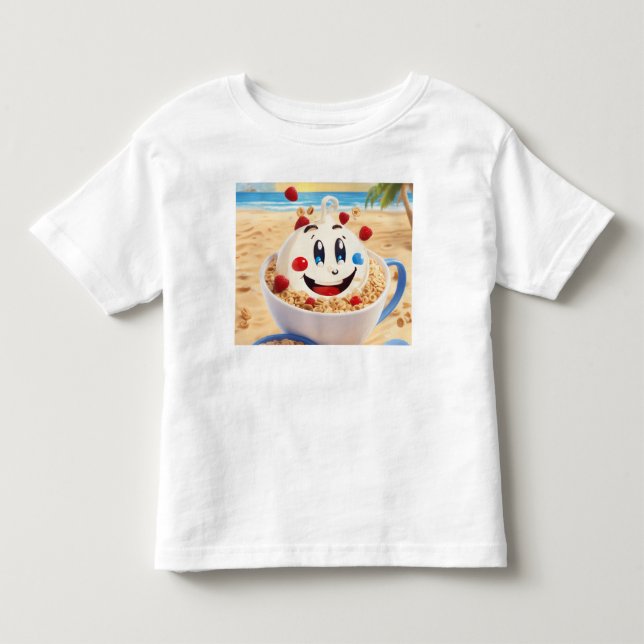 Camiseta De Bebé Día de la playa de cereales y noche estrellada (Anverso)