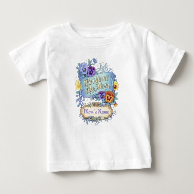 Camiseta De Bebé Día de las madres - Brillante como mamá (Anverso)