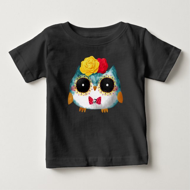 Camiseta De Bebé Dia De Los Muertos Cute Owte (Anverso)
